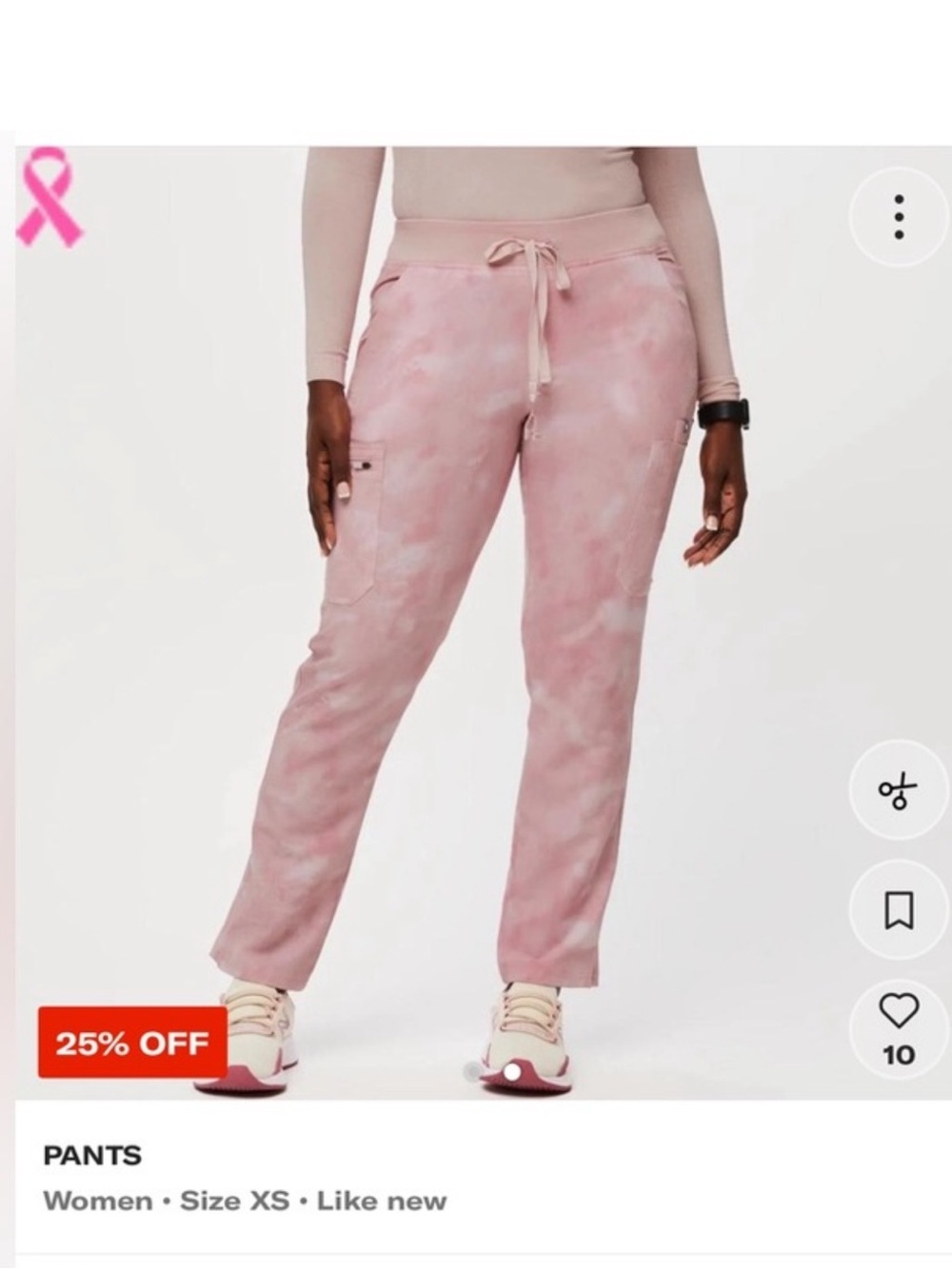 Figs marbled rose breast cancer edition XS